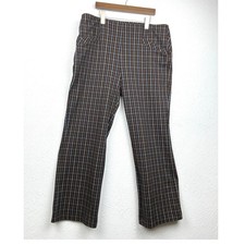 Liverpool Brown Plaid Pull On Trousers - 16 - Stretch Straight Leg Dark Academia