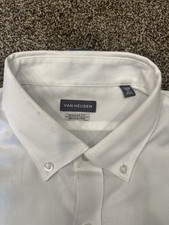 Van Heusen Mens Regular Fit Wrinkle Free Dress Shirt WHITE SZ XL 17-17.5 23/33