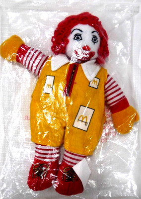 Vintage MCDONALDS 7'' Bean Bag doll toy RONALD MCDONALD 1996 NEW IN BAG