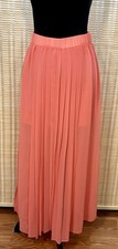 Chiffon Maxi Skirt Orange Sheer Leg Slit Fairycore Whimsy Summer Coquette XS