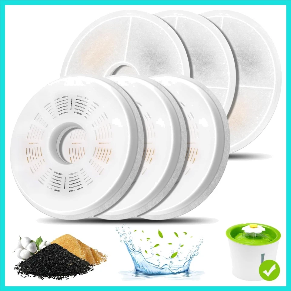 Katzenbrunnenfilter, 6er Pack Triple Action Brunnenfilter, Repl...