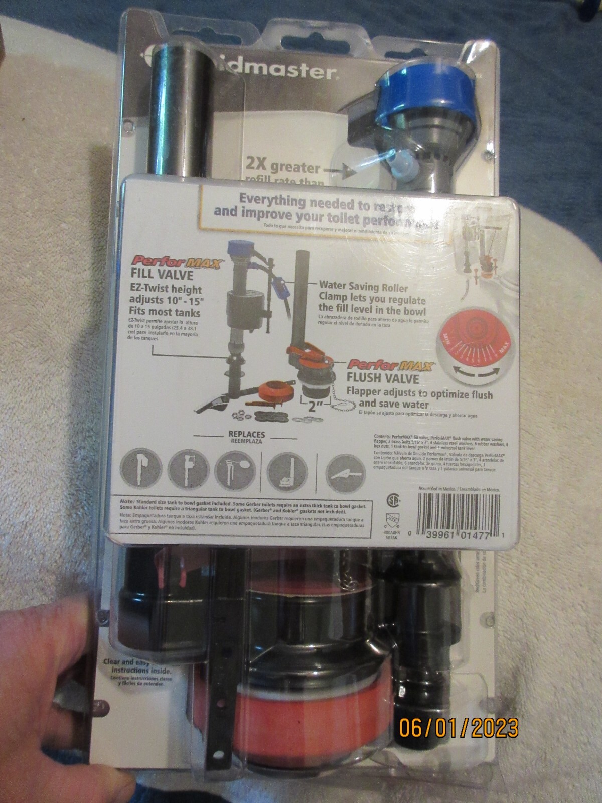 Universal Complete Toilet Repair Kit PerforMAX Flush Fill Valve Replacement Part