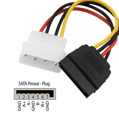 New IDE/Molex 4-Pin Male To Serial ATA SATA 15-Pin Female Power Adapter Cable