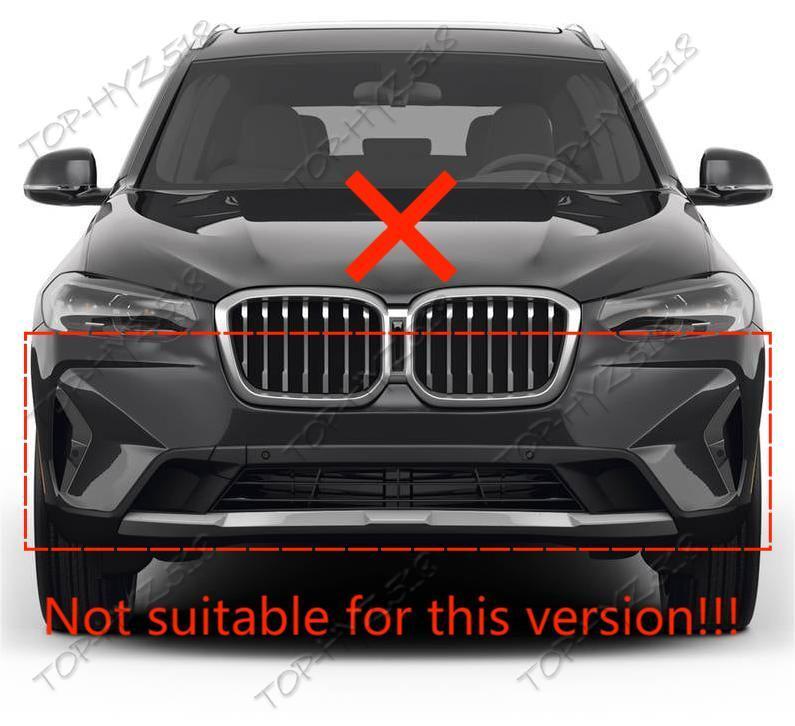 For BMW X3/X4 2022-2024 Gloss Black Front Bumper Lip Body Kit