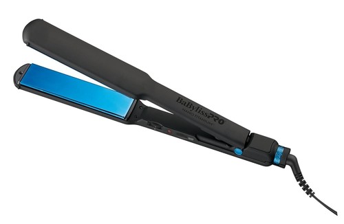 BaByliss PRO Nano Titanium 1.5" Thin Flat Iron Hair Straightener Blue & Black