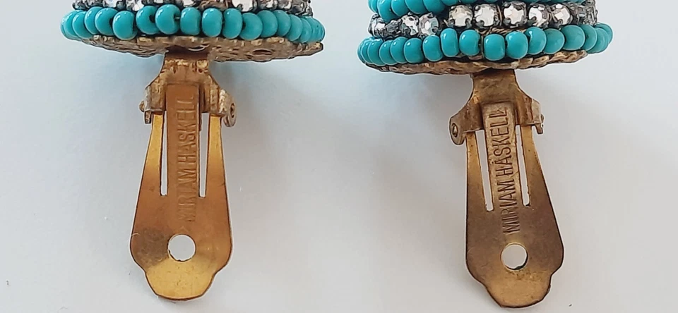 MIRIAM HUSKELL ° DESIGN OHRRINGE ° Vintage ° OHRCLIPSE ° Strass / Blaue Steine ° - Bild 4 von 4