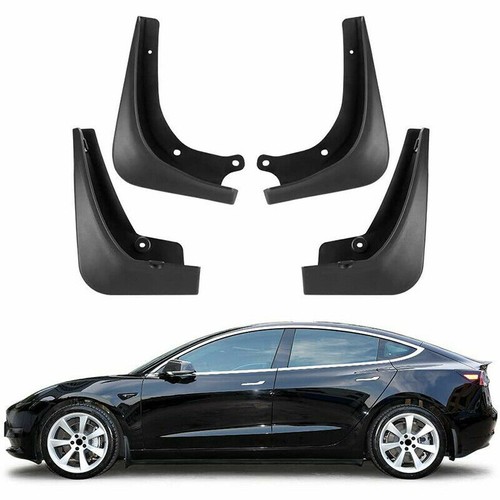 Tesla Model 3 Mud Flaps Front Rear Black Color 2016-2023 No Drilling Holes 4pcs - Picture 1 of 11