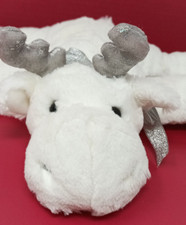 Aurora STERLING White Christmas Moose Plush Floppy Silver Snowflake Antlers 2019