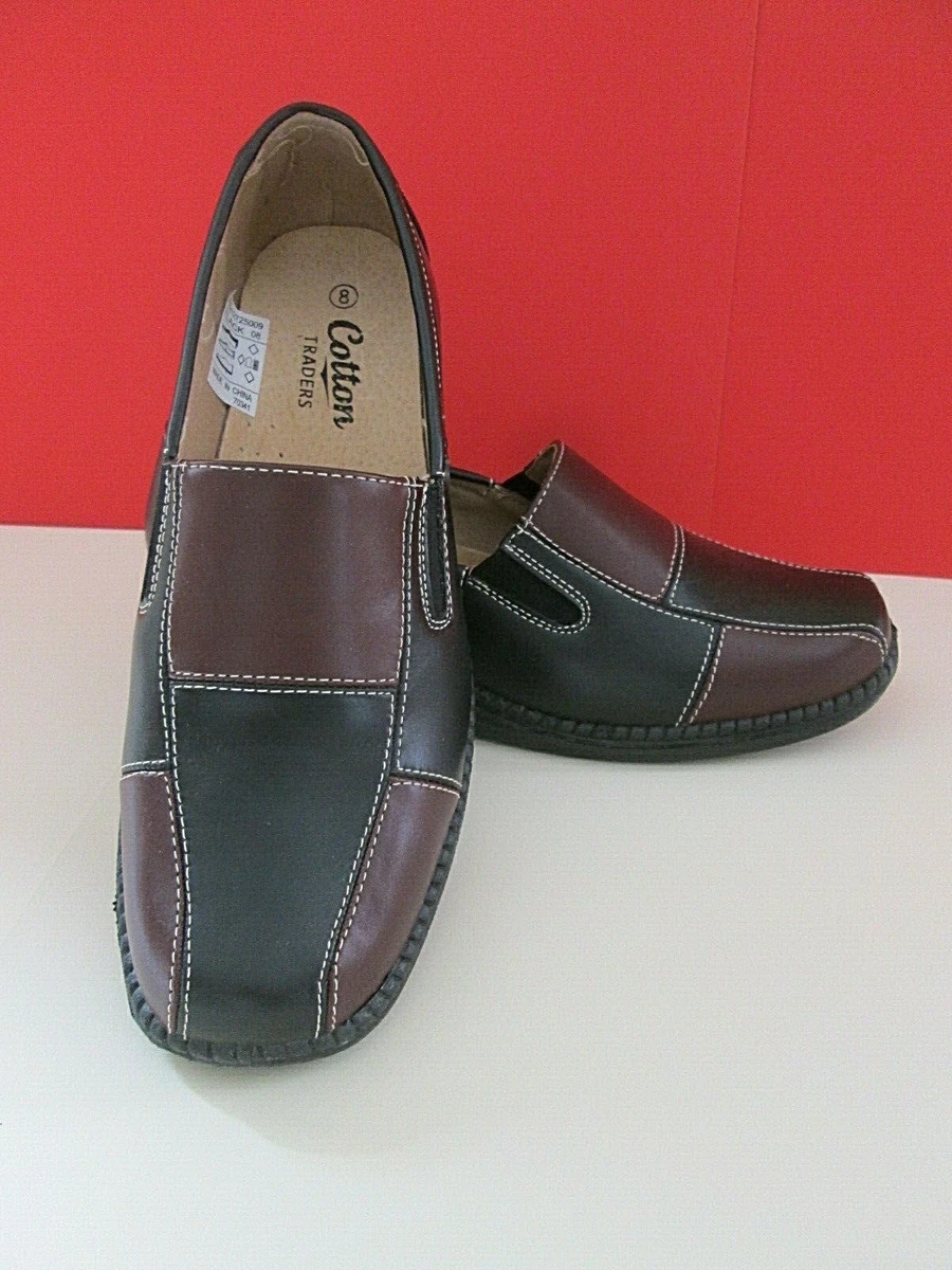 COTTON TRADERS LADIES FLEXISOLE 2TONED LEATHER LOAFERS SIZE8 BRAND