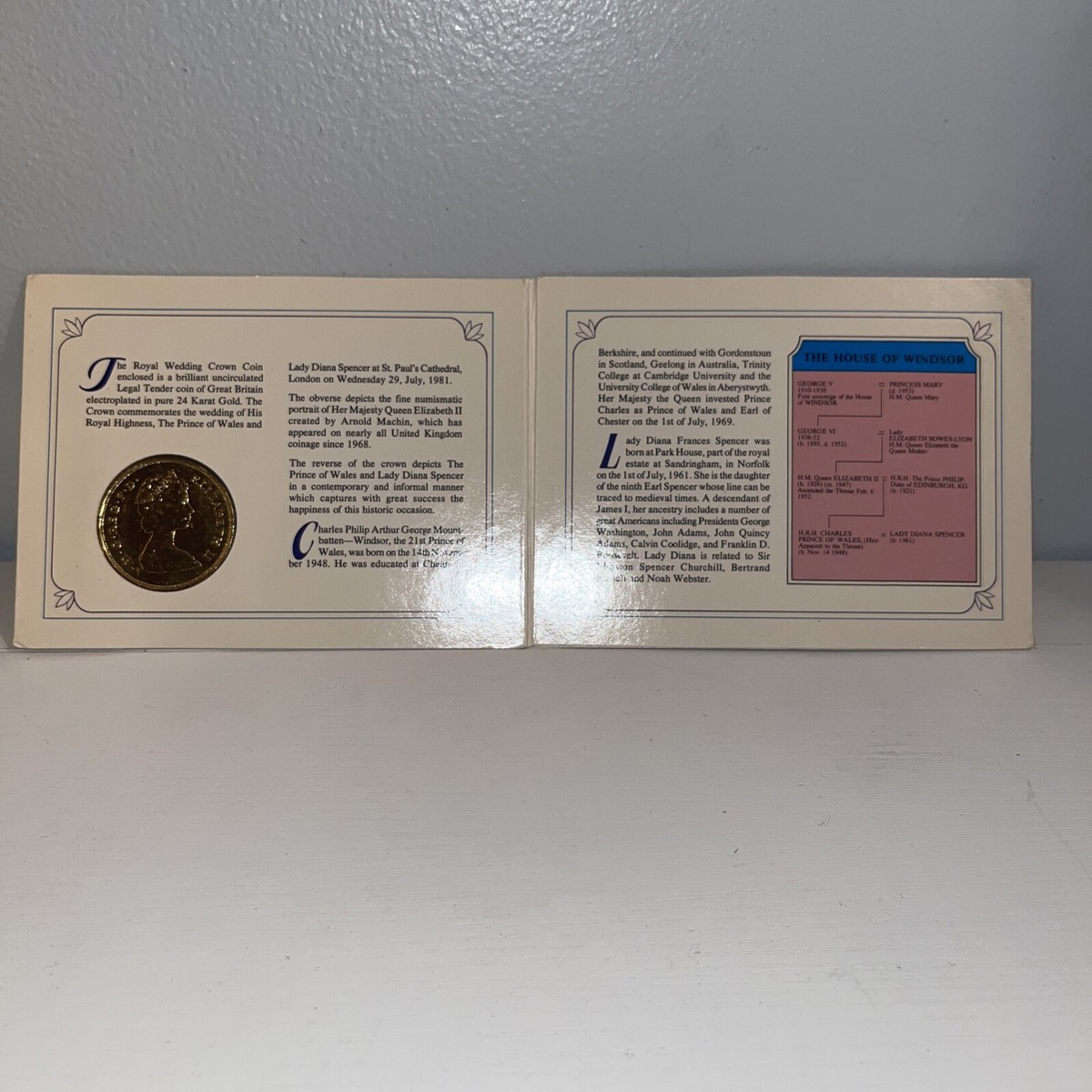 1981 Commemorative Diana & Charles Marriage Royal Mint No. 31614