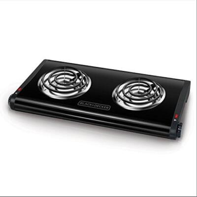 BLACK+DECKER Double Burner Portable Buffet Range, Black, DB1002B