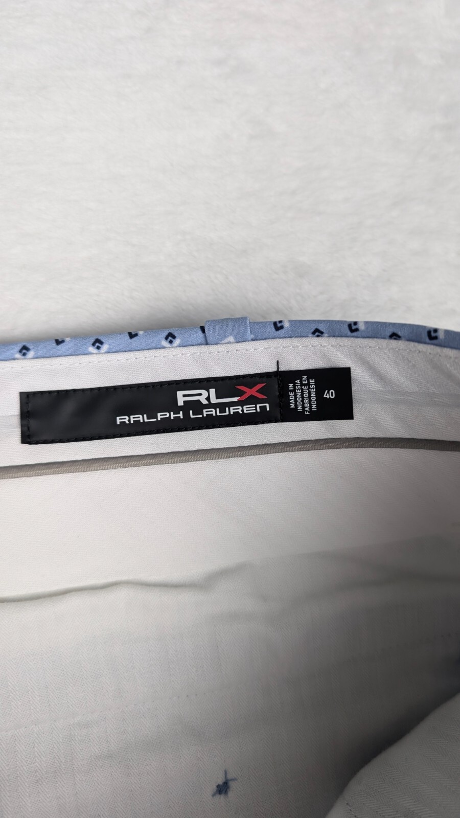 RLX Ralph Lauren Performance Golf Chino Shorts Mens 40 Light Blue Geometric thumbnail 5