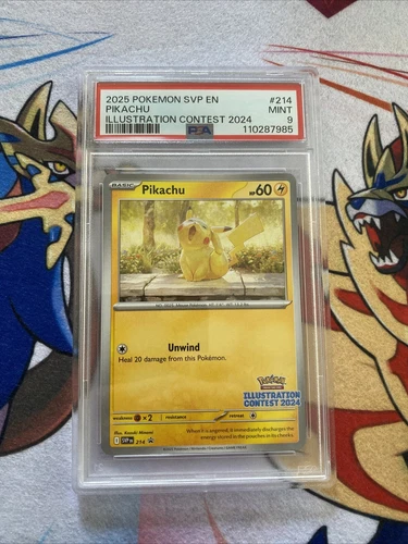 PSA 9 Mint Pikachu Illustration Contest 2024 SVP214 Pokemon Black Star Promo