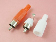 2pcs RCA Phono Male Plug Solder Type Audio Video Cable Connector Red White DIY