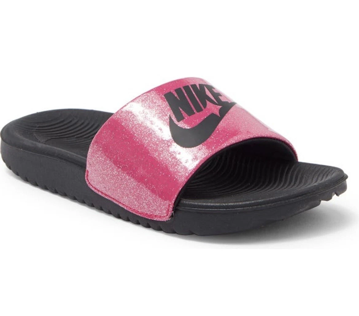 New! Nike Kawa Slide SE Sandals Pink/black little Kids/big Kids | eBay