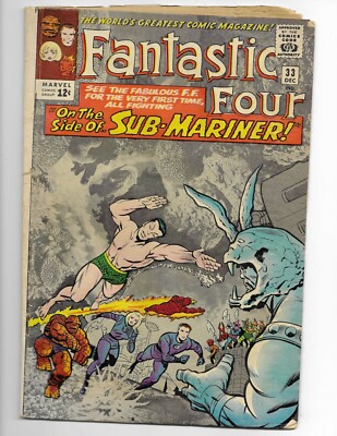 Fantastic Four 33 1964 Marvel Comics G/VG 3.0 1st App Of Attuma Thing Namor