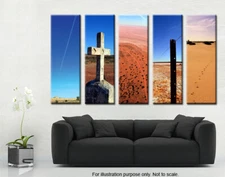 5 Panel 'Views of the Desert' - South Australian Outback Canvas Wall Art Decor 