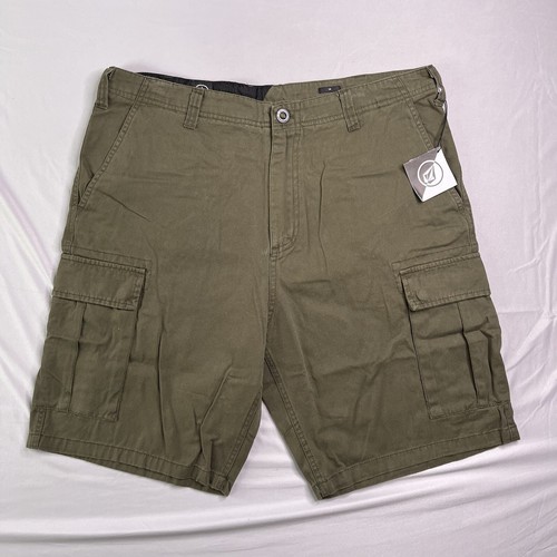 Volcom Shorts Mens 38 Army Green Slargo Cargo Utility Skater Work Casual NWT