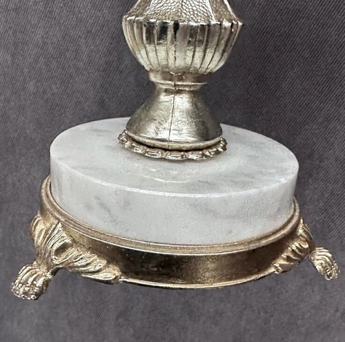 Vtg Silver 5-Arm Candelabra Crystals Victorian Candle Holder Hollywood Regency - Picture 3 of 4
