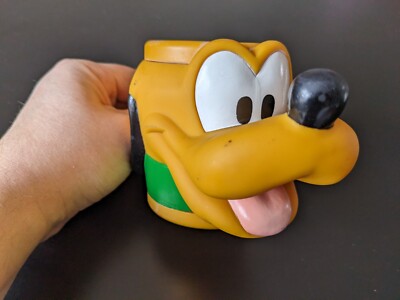 Vintage Applause Disney Pluto Hund geformter Kunststoff Kopf Gesicht EUC Etikett auf Unterseite 