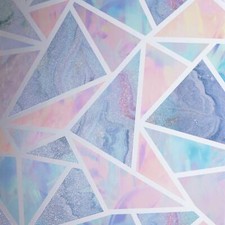 Image of Arthouse Pastel Geometric Glitter Triangle Shapes Wallpaper - Multi 296002