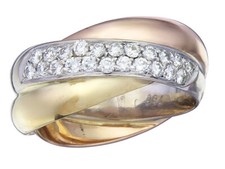 Ring Brillanten 750er Gold Tricolor