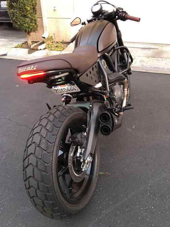 230MM Width Cafe Racer Motorcycle Seat Frame Hoop Flat Loop with LED Tail Lights