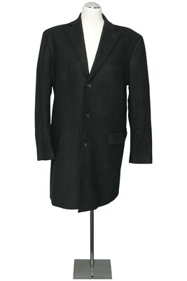 Park Avenue Herren Wollmantel Mantel L 52 schwarz einreihig halblang + Kaschmir