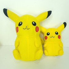 Lot Of 2 Pokemon Pikachu Plush Stuffed Animal Toy Factory Yellow 10" 7"