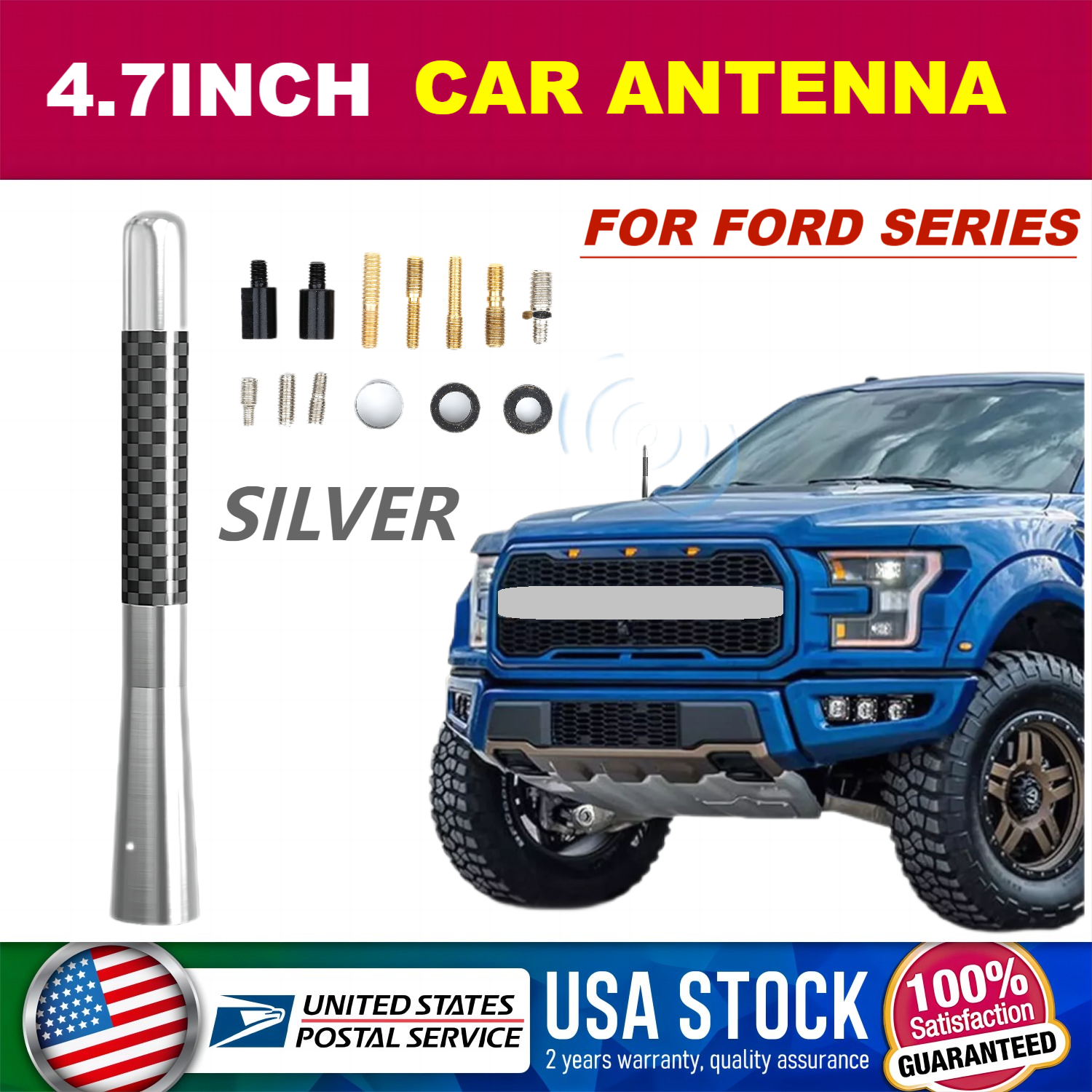 SHORT CARBON FIBER ANTENNA 4.7'' TRUCK FOR DODGE RAM 1500 FORD F150 RAPTOR