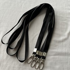 Badge Card I.D. Holders Lanyard Black 4 pieces long 18"