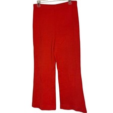 Vintage Women's 12 Retro Pull On Flare Pants Bright Red Orange Disco Go-Go Party