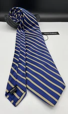 IKE BEHAR New York Men's 100% Silk Tie ~ Blue ~ Hand Tailored in the USA!