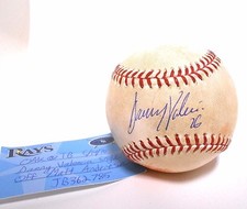 MLB Danny Valencia Signed Autographed Game Used Baseball Oakland Athletics Rays