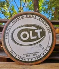 COLT Round HOME / GARAGE TIN SIGN Vintage logo gun ammo 11.75”Dia.