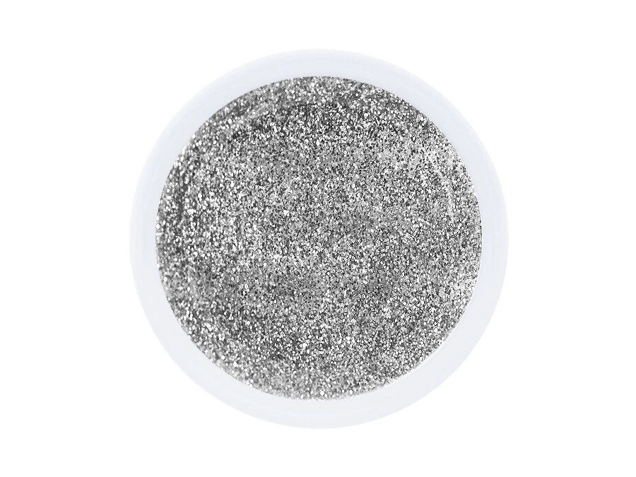 UV LED GEL GLITTER SILVER Glitzer Farbgel Effekt Color Nail Art Modellage Silber - Bild 2 von 3