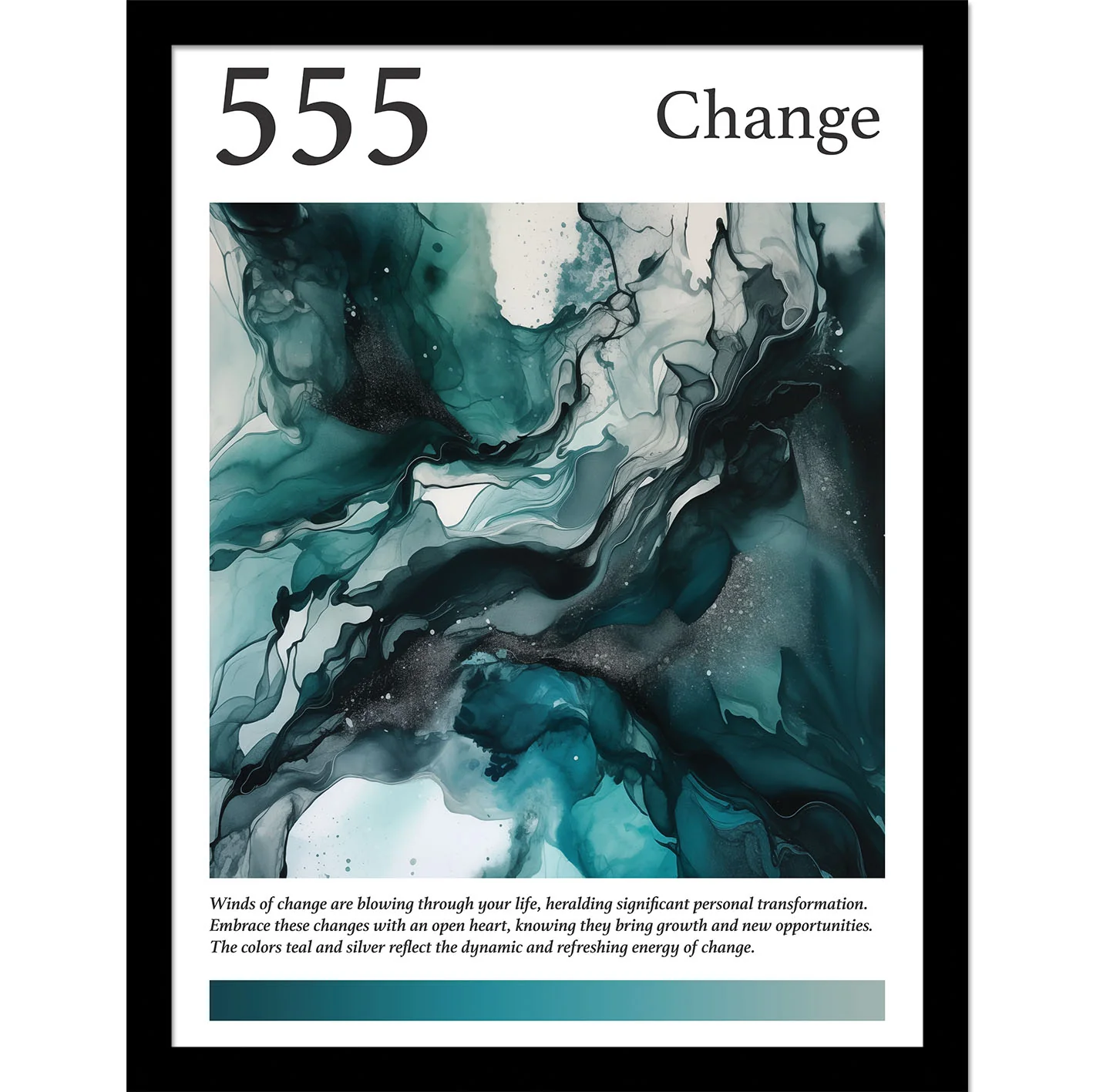 Numerology Angel 555 Change - 30 x 40cm Black Framed Print Wall Art