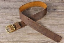 Heavy duty leather work bushraft belt , two prong men equipment gear belt
