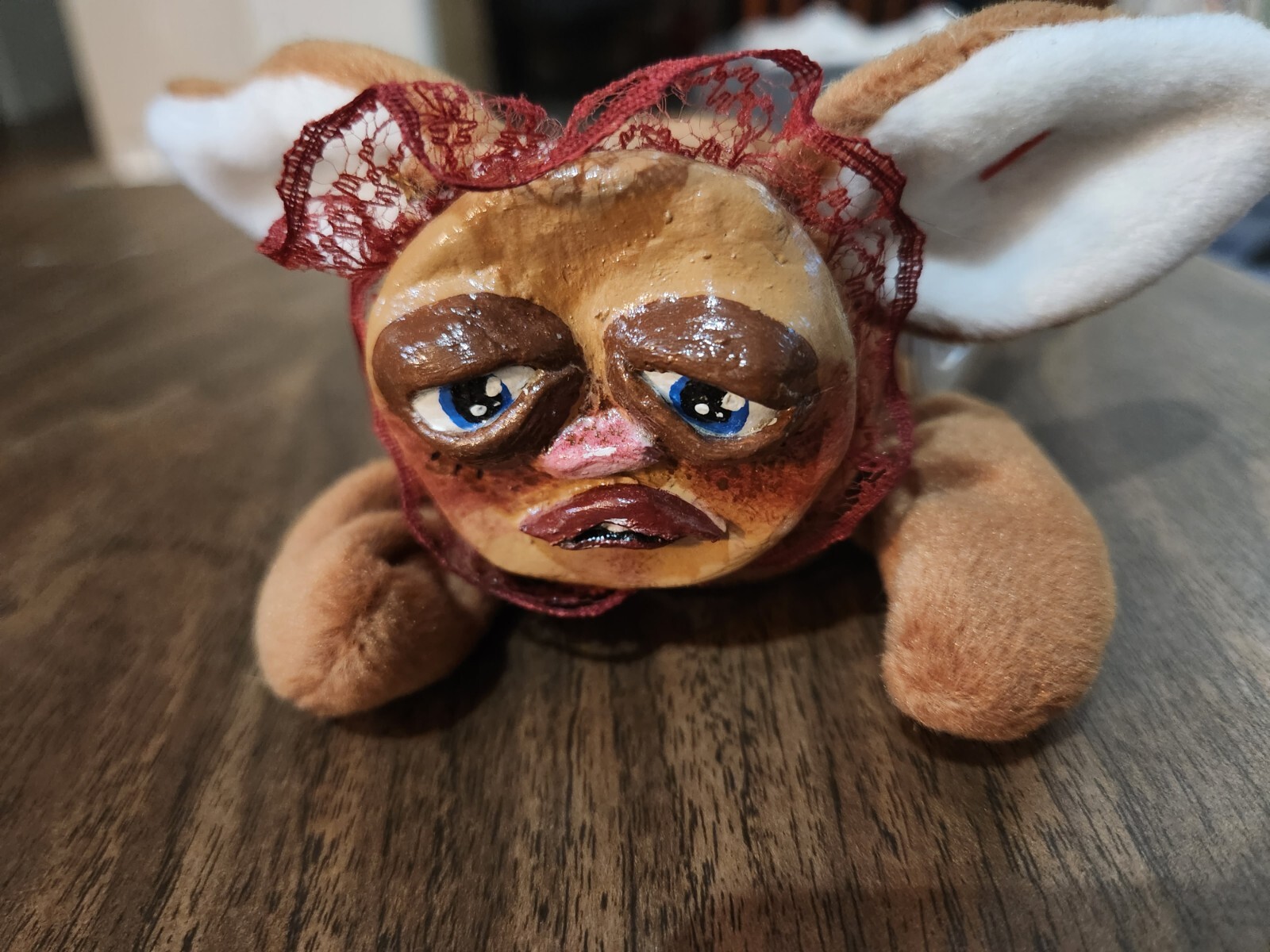 Beanie Babies Bunny OOAK Custom Stuffed Animal Plush Clay Art Sculpture-image