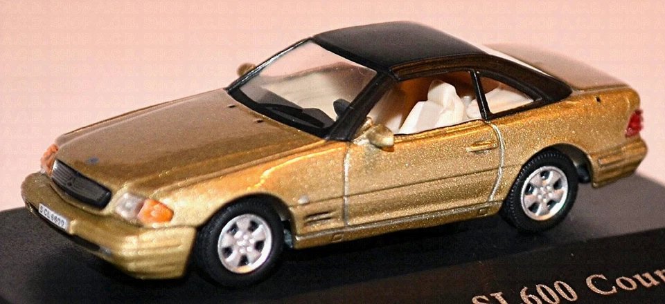Mercedes-Benz Sl 600 Cabriolet Con Hardtop 1998-2002 R129 Oro 1:87 Schuco 25341 - Immagine 2 di 4