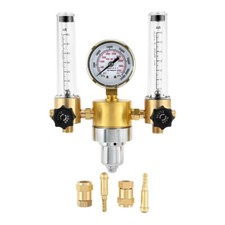 Dual Output Argon Regulator Flow Meter 0-60CFH CGA580 Inlet 5/"8 UNF-18RH Outlet