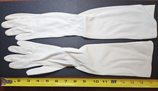 Vintage Ladies Dress Evening Gloves White stretch Great condition
