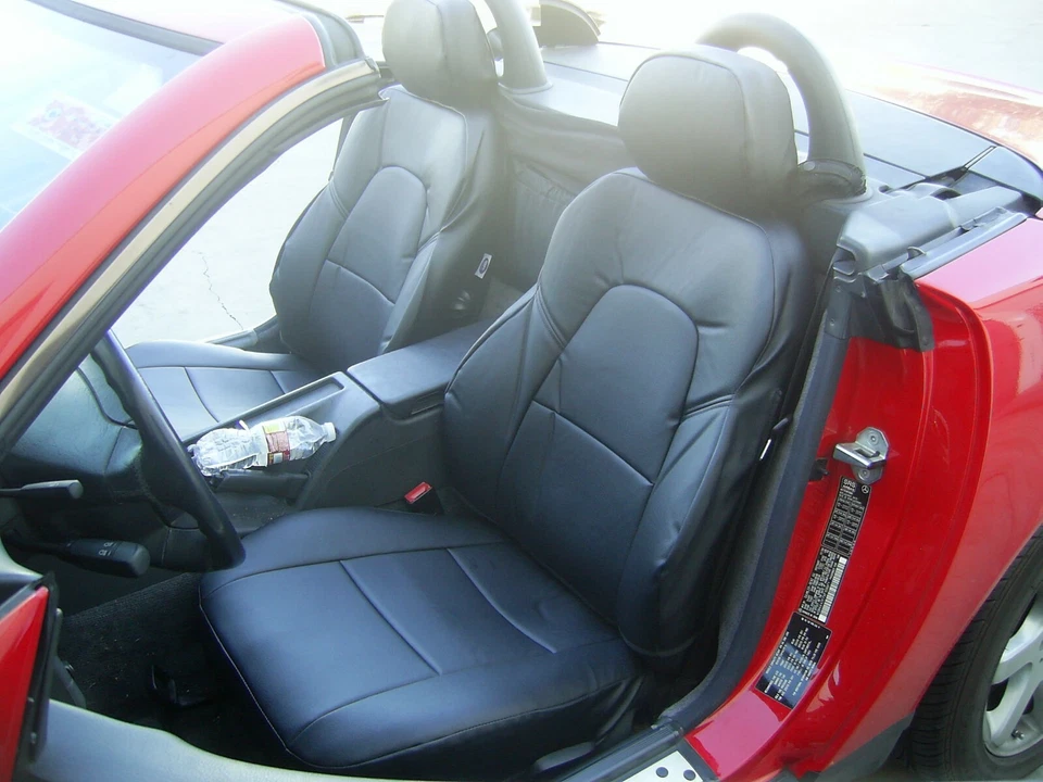PARA MERCEDES BENZ CLASE SLK IGGEE S 1996-04 CUERO PERSONALIZADO 2 FUNDAS ASIENTO DELANTERO Foto 2 de 4