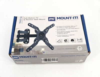 Mount-It TV & Monitor Wall Mount Bracket Full Motion Tilt Arm Up To 47''