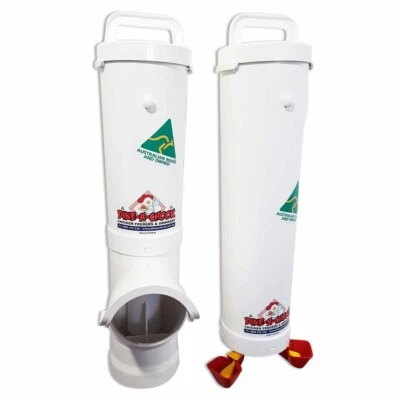 DINE-A-CHOOK Chicken Feeder & Drinker Set / Chook Waterer Twin Cup / Poultry
