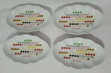 Toscany 4 Vintage Ice Cream Banana Split Dish Dessert Chocolate Strawberry Set 