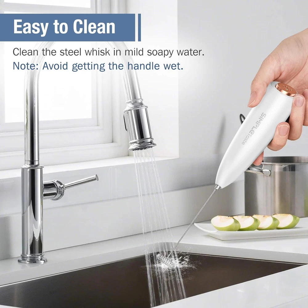Milk Frother Handheld Battery Operated Electric Foam Maker, Drink Mixer with Sta