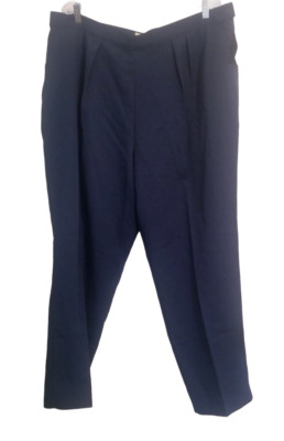 NEW Impressions New Flatter Fit Women's Size 40 Navy Blue Pants 100% Polyester