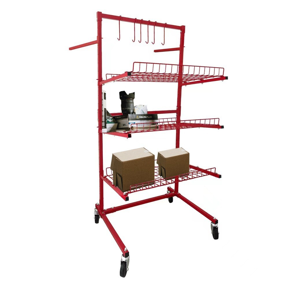 Auto Mobile Parts stand Cart Storage Hanging Trolley Shelves Trolley workshop