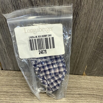 Longaberger J.W. Mini Berry Basket Liner #24678, JW Plaid NEW Free Ship